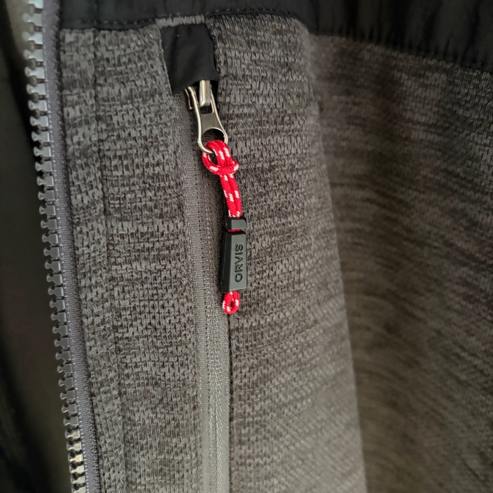 Orvis Men’s Medium Full Zip Fleece Jacket Gray Black Outdoor - Picture 3 of 9